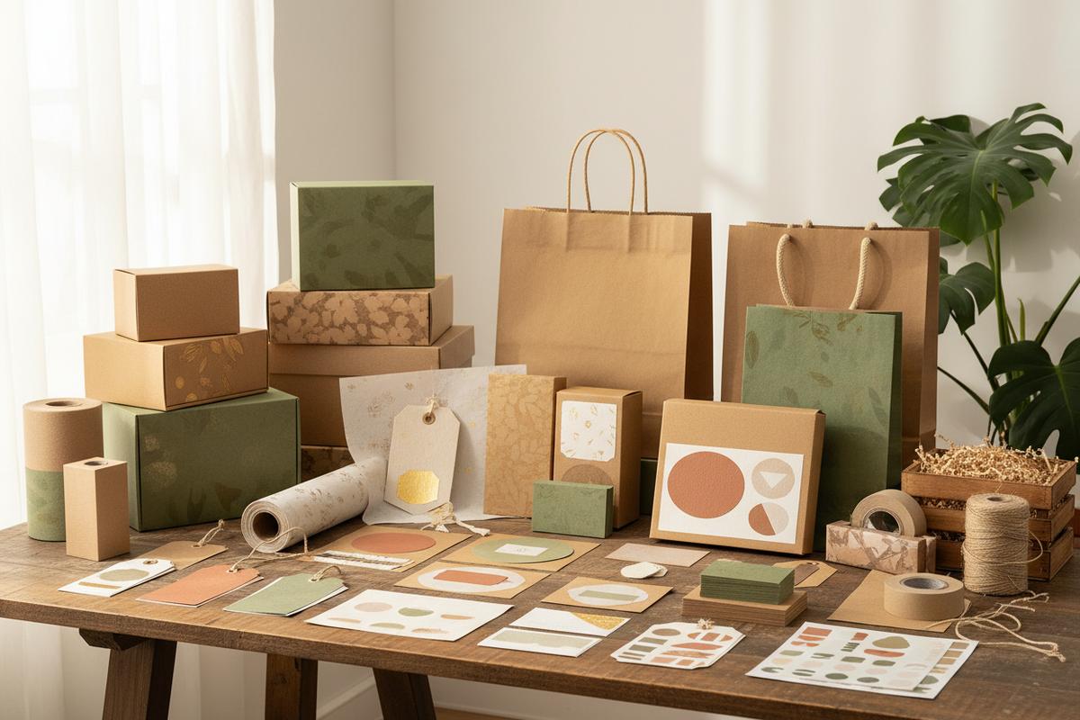 Custom packaging branding and printed bag design concept
